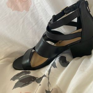 Black heeled sandals